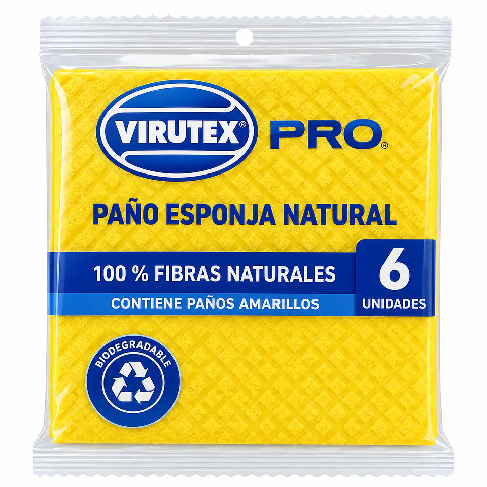 Paño esponja compostable Virutex Pro – 6 unidades 1