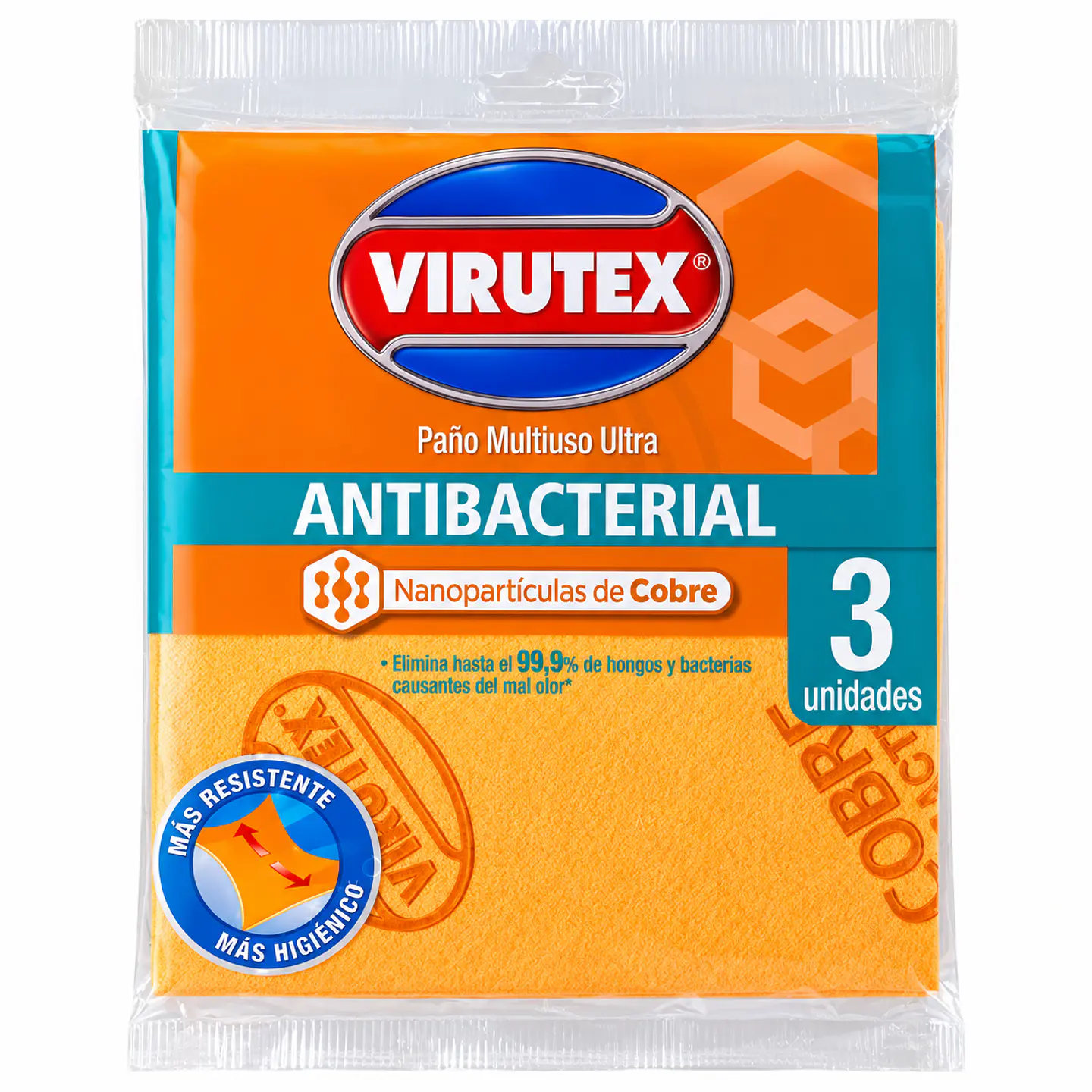 Paño multiuso Virutex con cobre antibacterial – 3 unidades 1
