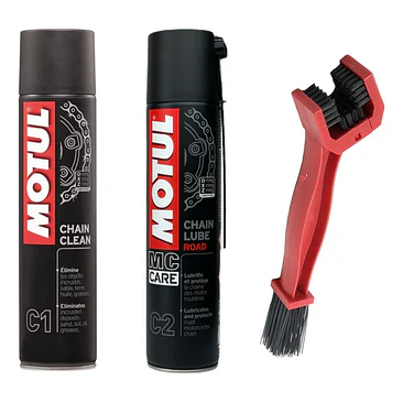 Kit De Limpieza Y Lubricación Motul C1 + C2 + Cepillo De Limpieza 1
