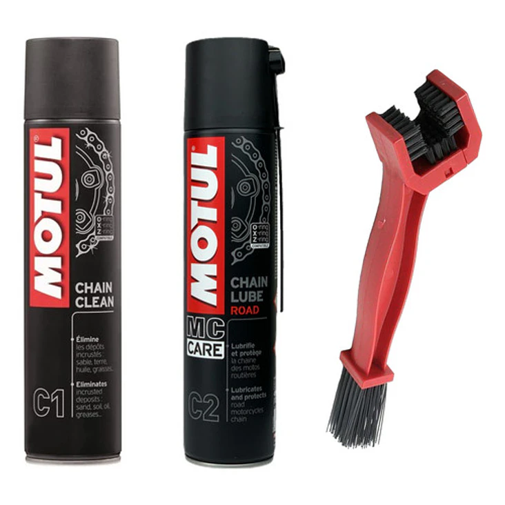 Kit De Limpieza Y Lubricación Motul C1 + C2 + Cepillo De Limpieza 1