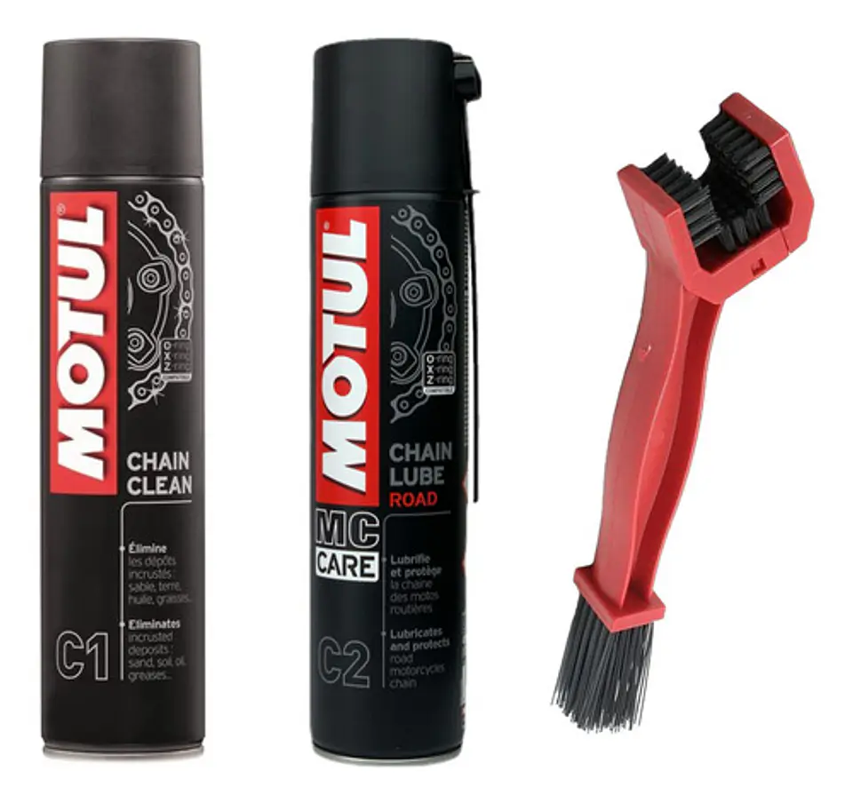Kit De Limpieza Y Lubricación Motul C1 + C2 + Cepillo De Limpieza 1