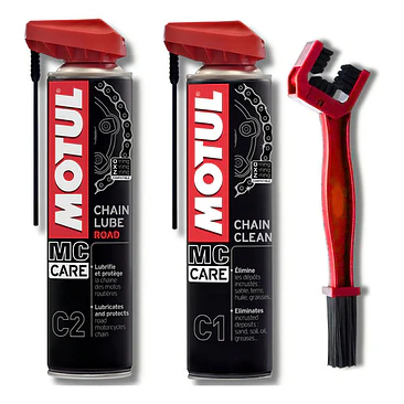 Kit De Limpieza Y Lubricación Motul C1 + C2 + Cepillo De Limpieza 5