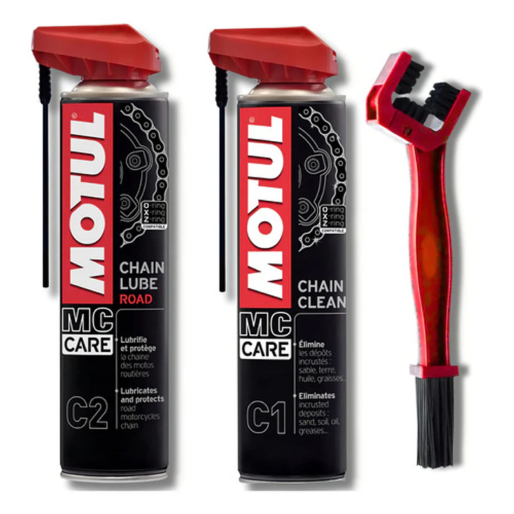 Kit De Limpieza Y Lubricación Motul C1 + C2 + Cepillo De Limpieza 5