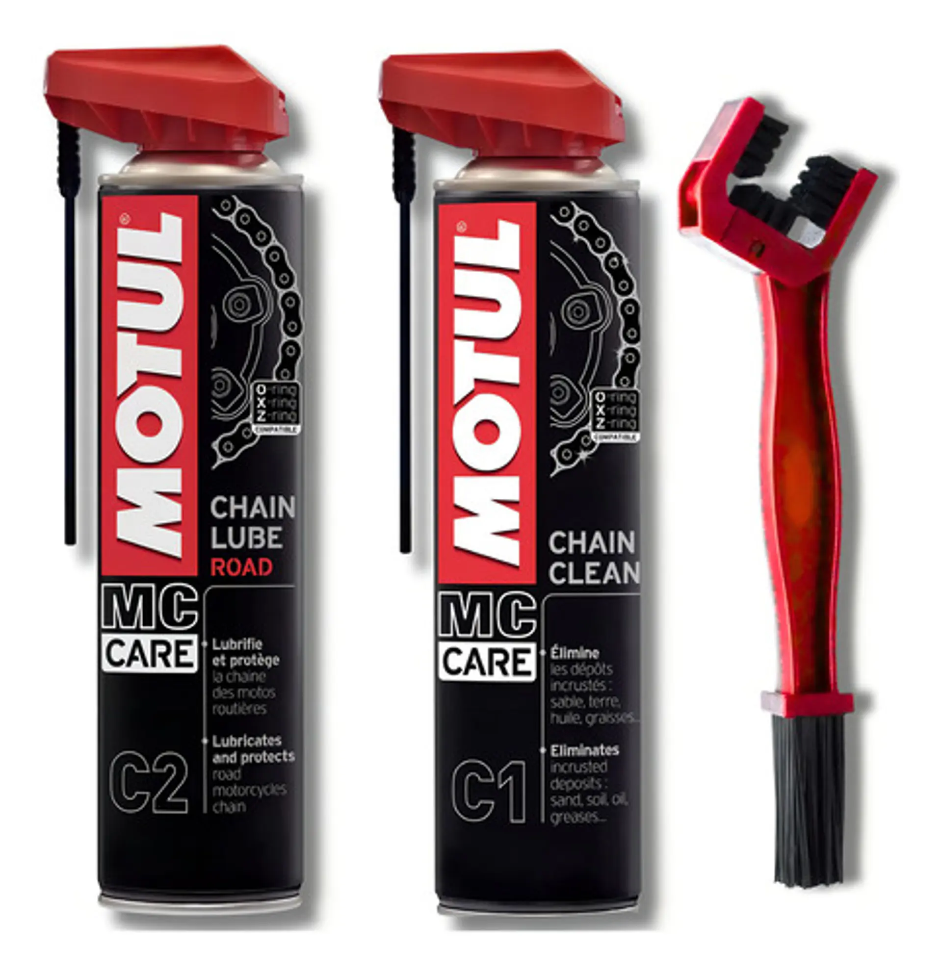 Kit De Limpieza Y Lubricación Motul C1 + C2 + Cepillo De Limpieza 5
