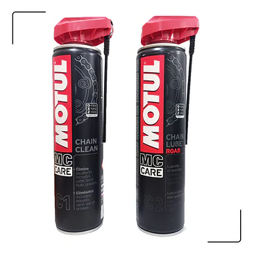 Kit De Limpieza Y Lubricación Motul C1 + C2 + Cepillo De Limpieza 7