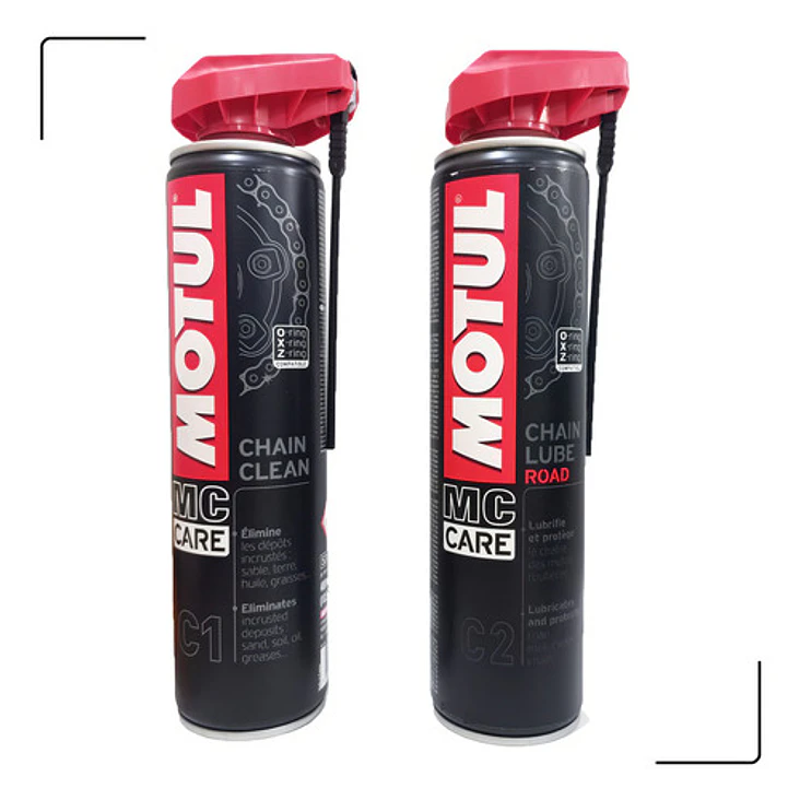 Kit De Limpieza Y Lubricación Motul C1 + C2 + Cepillo De Limpieza 7