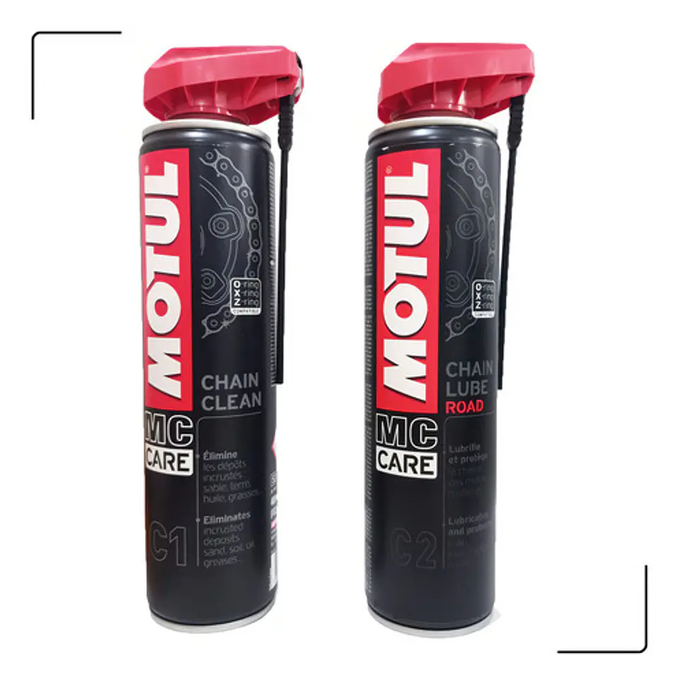 Kit De Limpieza Y Lubricación Motul C1 + C2 + Cepillo De Limpieza 7