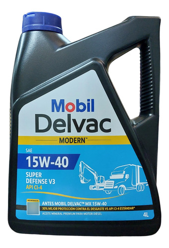 Aceite Para Motor Mobil Mineral 15w-40 Para Línea Pesada De 1 Unidad X 4l