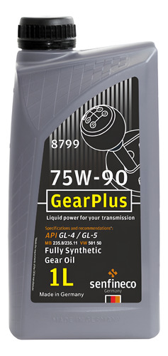 Aceite 75w90 Gear Plus Gl4 Gl5 Sintetico 1l Senfineco