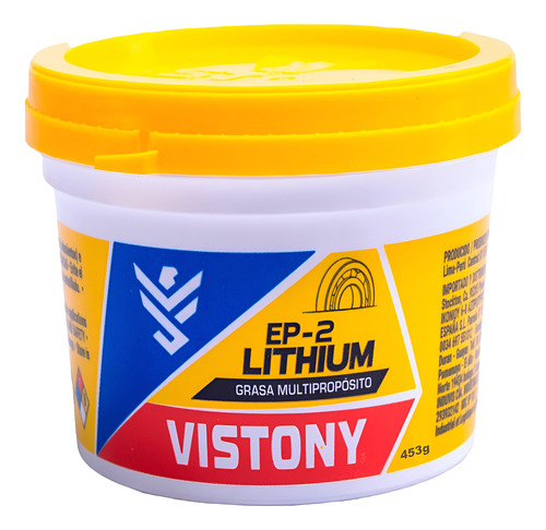 Grasa Rodamientos Multiproposito Ep2 Amarilla Vistony 453 Gr