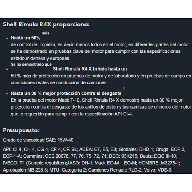 Aceite Shell Rimula R4 X 15w-40 18 Lts 2