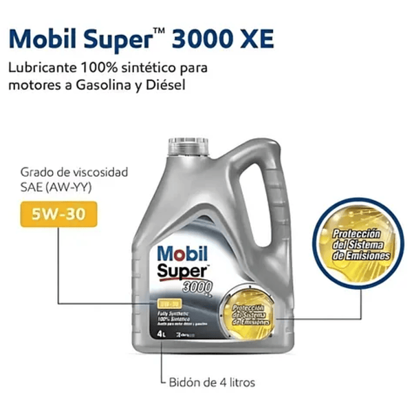Aceite Mobil Super 3000 XE 5W-30 – 4 Litros 3