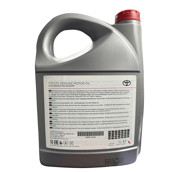 Aceite Toyota 5W-30 Premium Fuel Economy – 5 Litros 2
