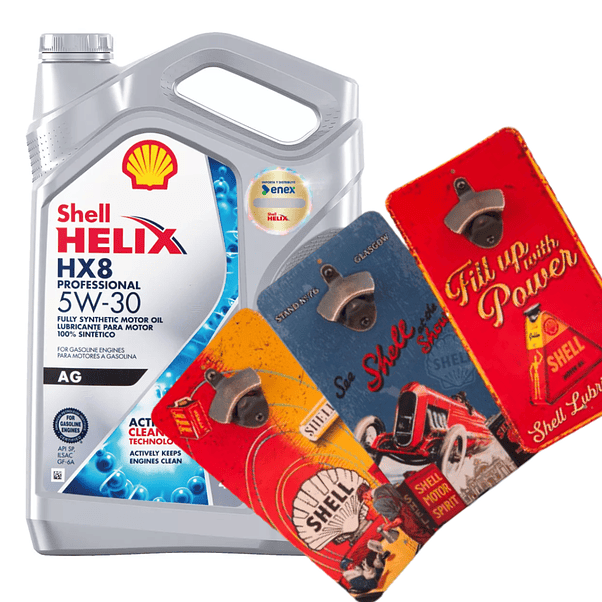 🛢️ Shell Helix HX8 Professional AG 5W-30 – 100% Sintético + Destapador Vintage de Regalo 🎁 1