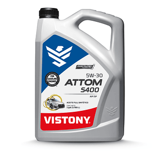 🛠️ Aceite Full Sintético Vistony Attom S400 5W-30 – 1 Galón (3,785 L)