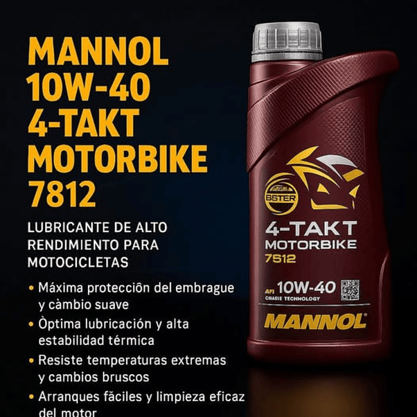 🏍️ Mannol 4-Takt Motorbike 10W-40 – 1 Litro (Ester Technology) 2