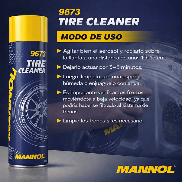 🛞 Renovador y Limpiador de Neumáticos MANNOL 9673 – 650 ml 3