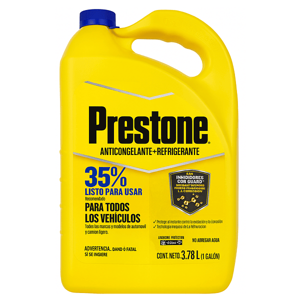Anticongelante + Refrigerante 35% Prestone – 3,78 L (1 Galón) 1