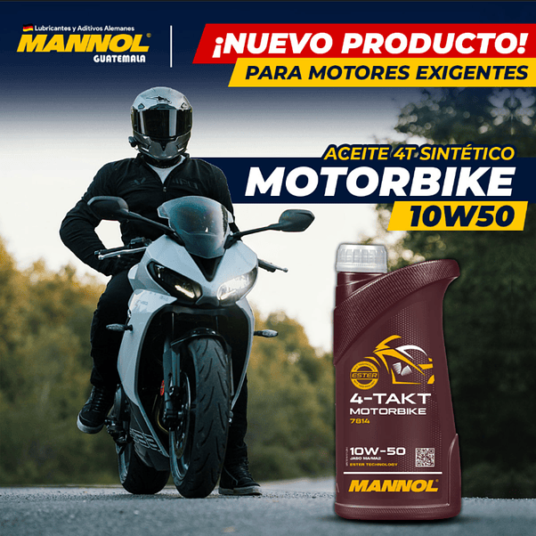 Aceite Moto Mannol 10W-50 Sintético Éster JASO MA2 1 Litro 3