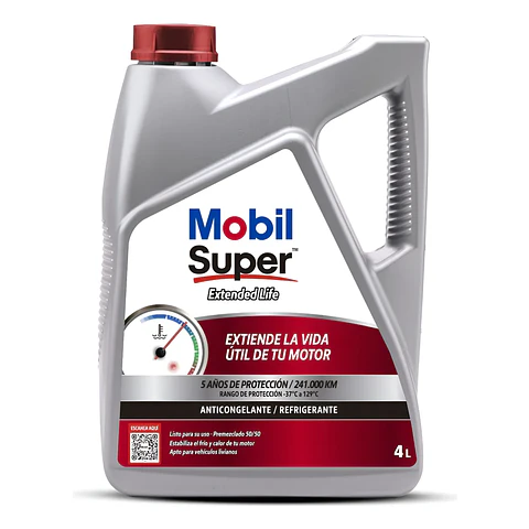 Refrigerante Mobil Super Extended Life 50/50 4 Litros