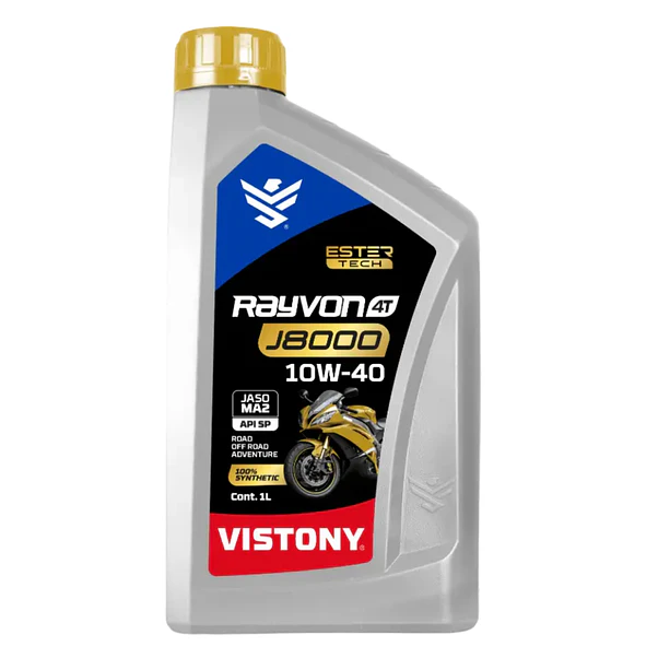 Aceite Moto Vistony Rayvon 4T J8000 10W-40 100% Sintético API SP JASO MA2 1L 1