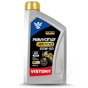 Aceite Moto Vistony Rayvon 4T J8000 20W-50 100% Sintético API SP JASO MA2 1L