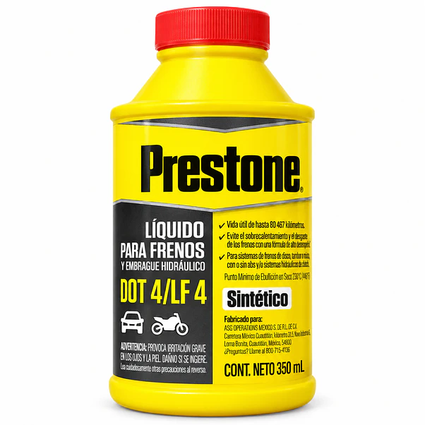 Líquido de Frenos Prestone DOT 4 LF4 Sintético 350 ml 1