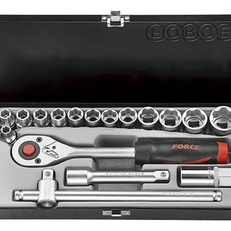 Juego Dados 1/2'' Hexagonal 17 Piezas De 5/16'' A 1'' Force 1