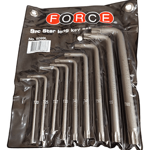 Juego Llave Torx Largas T20 - T60 De 9 Piezas (5099l) Force