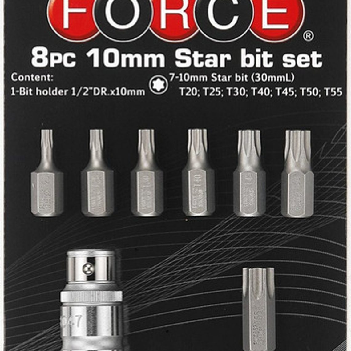 Juego Puntas Torx T20 - T55 Con Toma 1/2'' (4081) Force 3
