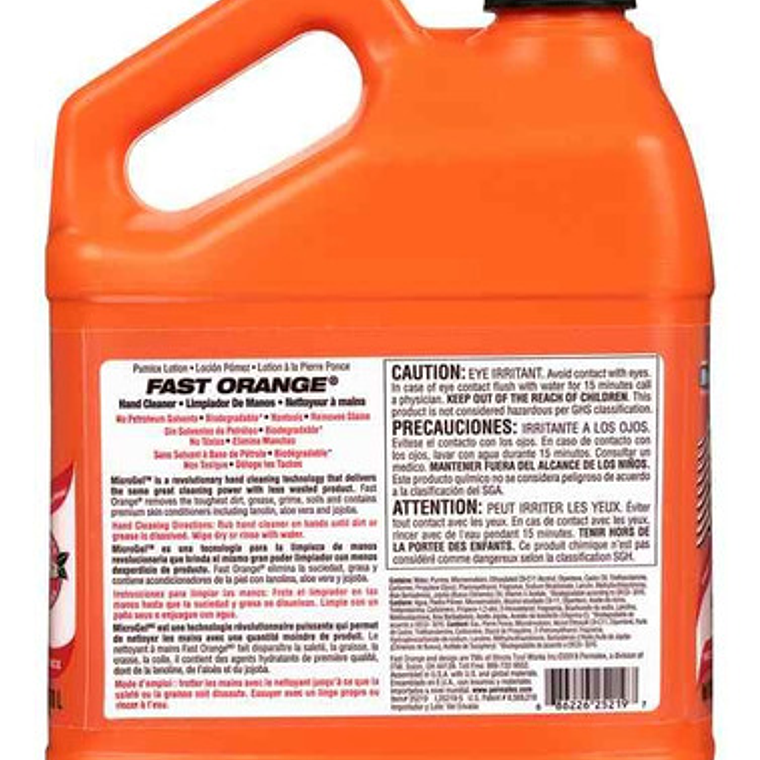 Limpiador De Manos Fast Orange De 1 Galón (25218) Permatex 2