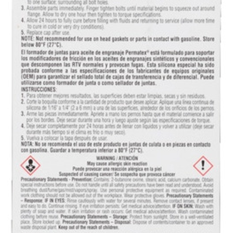 Formador De Junta Para Cajas Engranaje 85gr (81182) Permatex 2