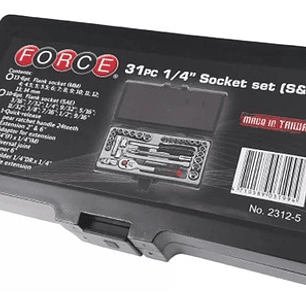 Juego Dados Hexagonal 1/4'' Mm/puLG 31 Piezas (2312-5) Force