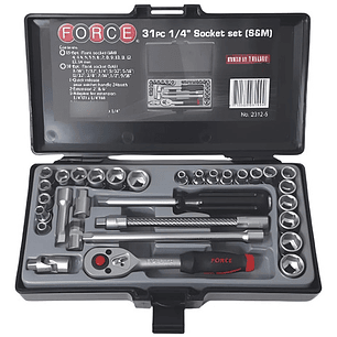 Juego Dados Hexagonal 1/4'' Mm/puLG 31 Piezas (2312-5) Force