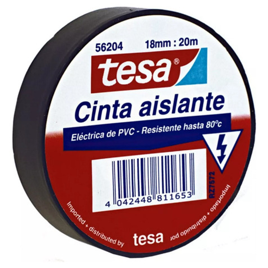 Cinta Huincha Aislante Negra 20m X 18mm Tesa Color Negro Liso 3