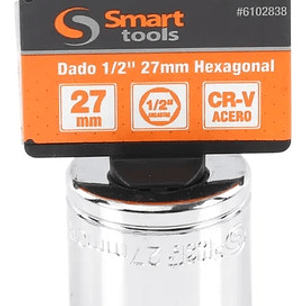 Dado Corto 1/2'' De 27mm Hexagonal - Smart Tools