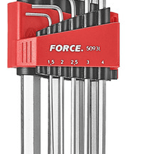 Juego Llave Allen Larga 1/16''-3/8'' 9 Piezas (5093ls) Force