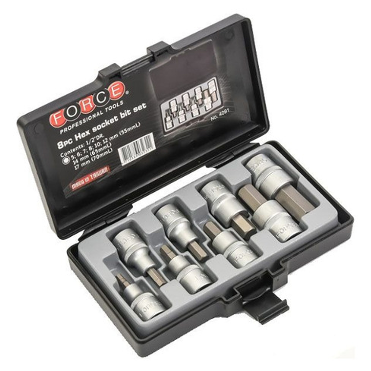 Juego Dados Allen 1/2'' De 5 A 17mm 8 Piezas (4091) Force 1