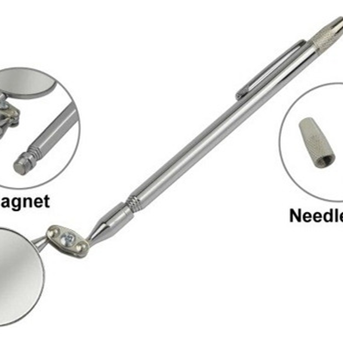 Espejo Inspección Telescópico Con Imán + Punta Rayada Force 2