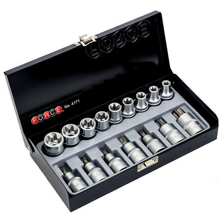 Juego Dados Torx 1/2'' Macho Y Hembra 16 Piezas - Force 1