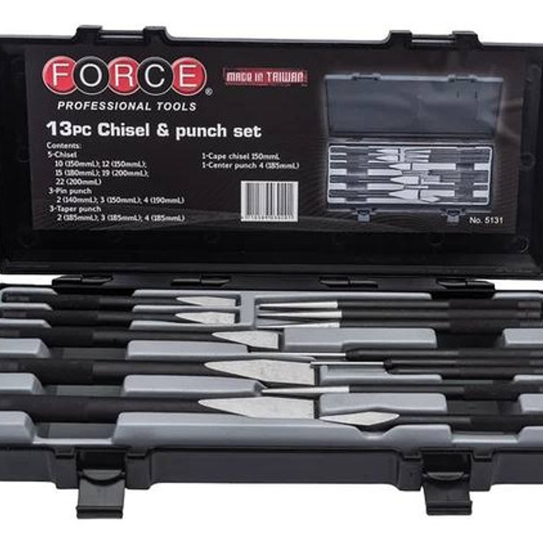 Juego De Botadores Puntos Y Cinceles 13 Pzas (5131), Force 5