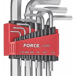 Juego Llaves Allen De 1/16'' - 1/2'' 10 Piezas (5109s) Force