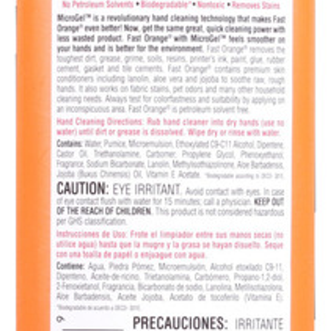 Limpiador De Manos Fast Orange 221ml (25108) Permatex 2