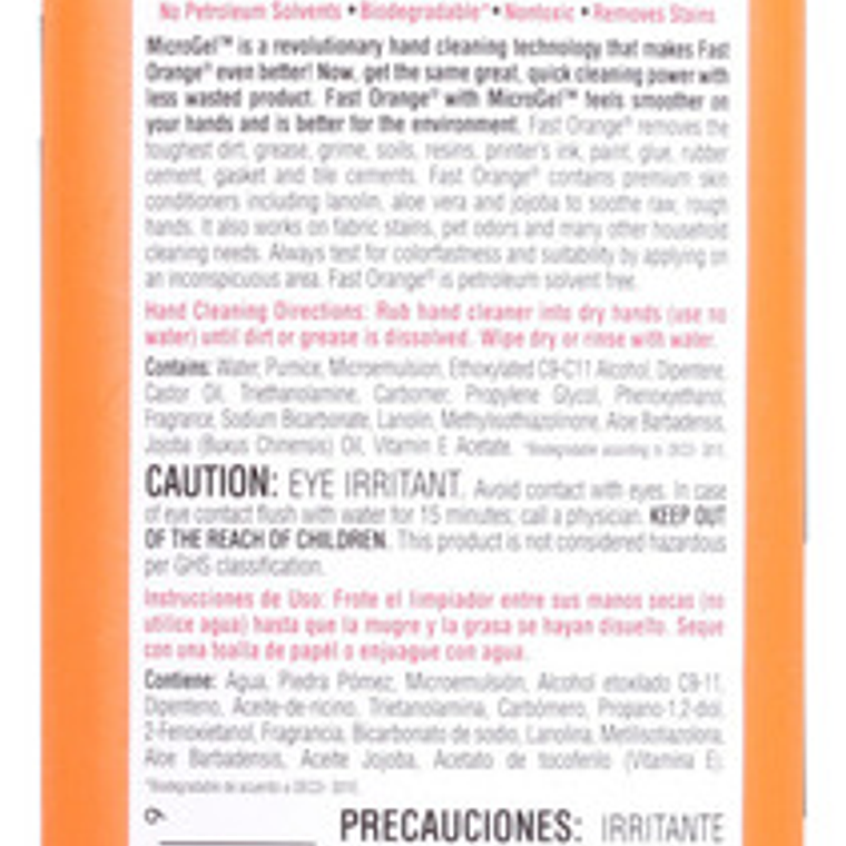 Limpiador De Manos Fast Orange 221ml (25108) Permatex 2