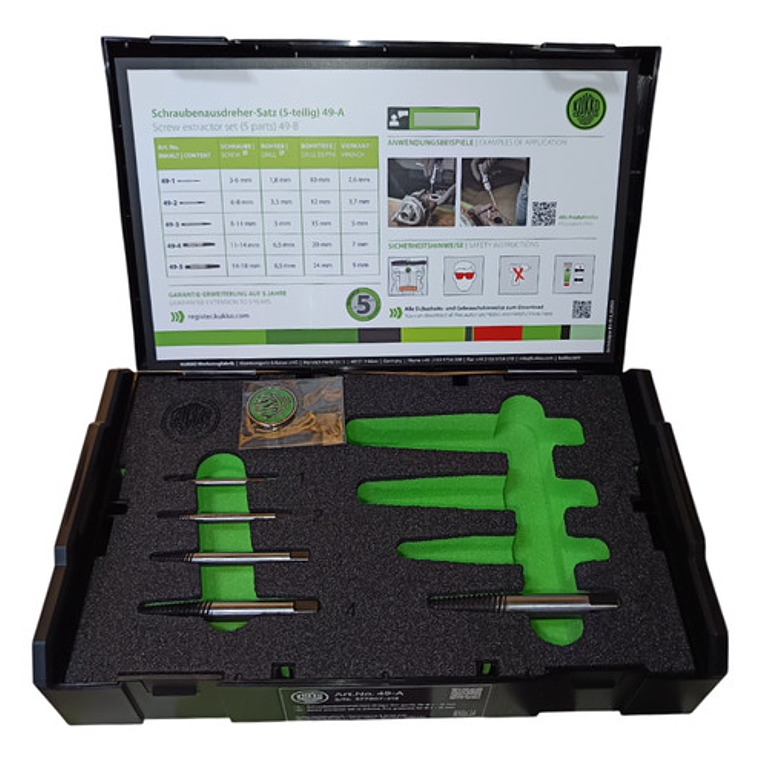 Juego Extractores De Pernos 5 Piezas De 3-18 Mm (49-a) Kukko 3