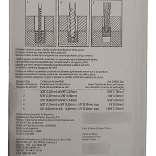 Juego De Extractor De Tornillos 5 Piezas (78-023) Stanley