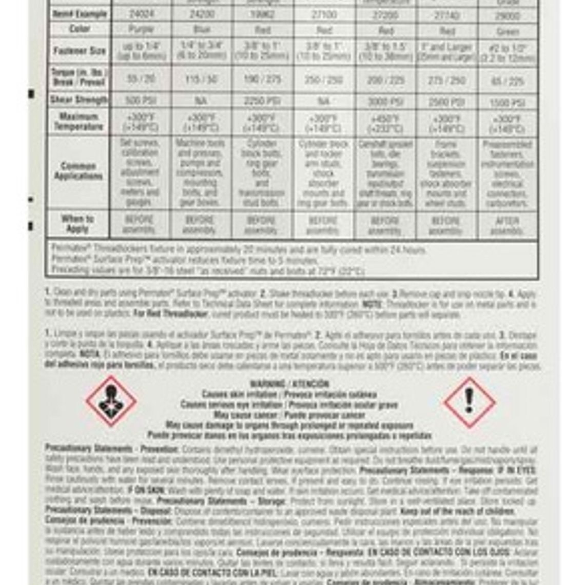 Trabador De Resistencia Alta 271 Rojo 6gr (27100) Permatex 2