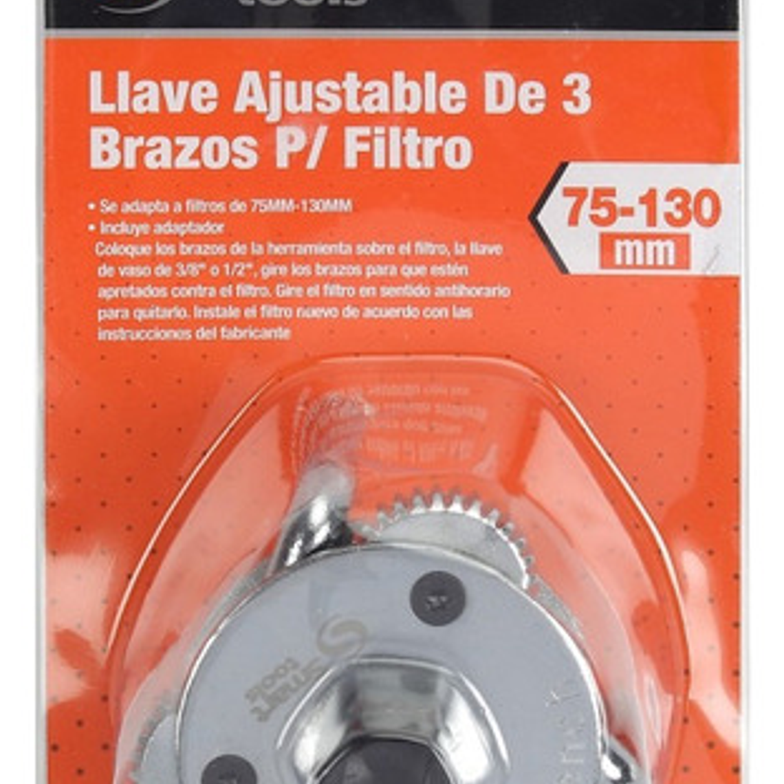 Llave Ajustable De 3 Brazos Para Filtro De Aceite 75 - 130mm 1