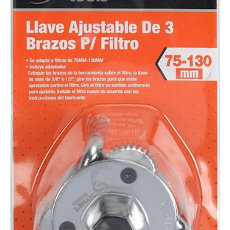 Llave Ajustable De 3 Brazos Para Filtro De Aceite 75 - 130mm 1