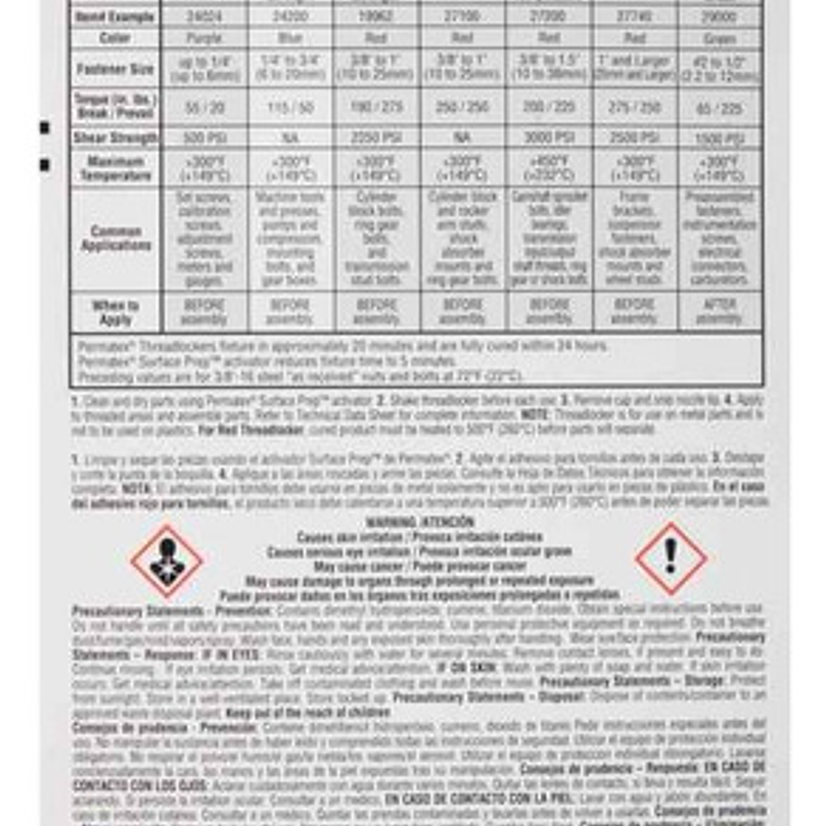 Trabador De Resistencia Media 242 Azul 6gr (24200) Permatex 3